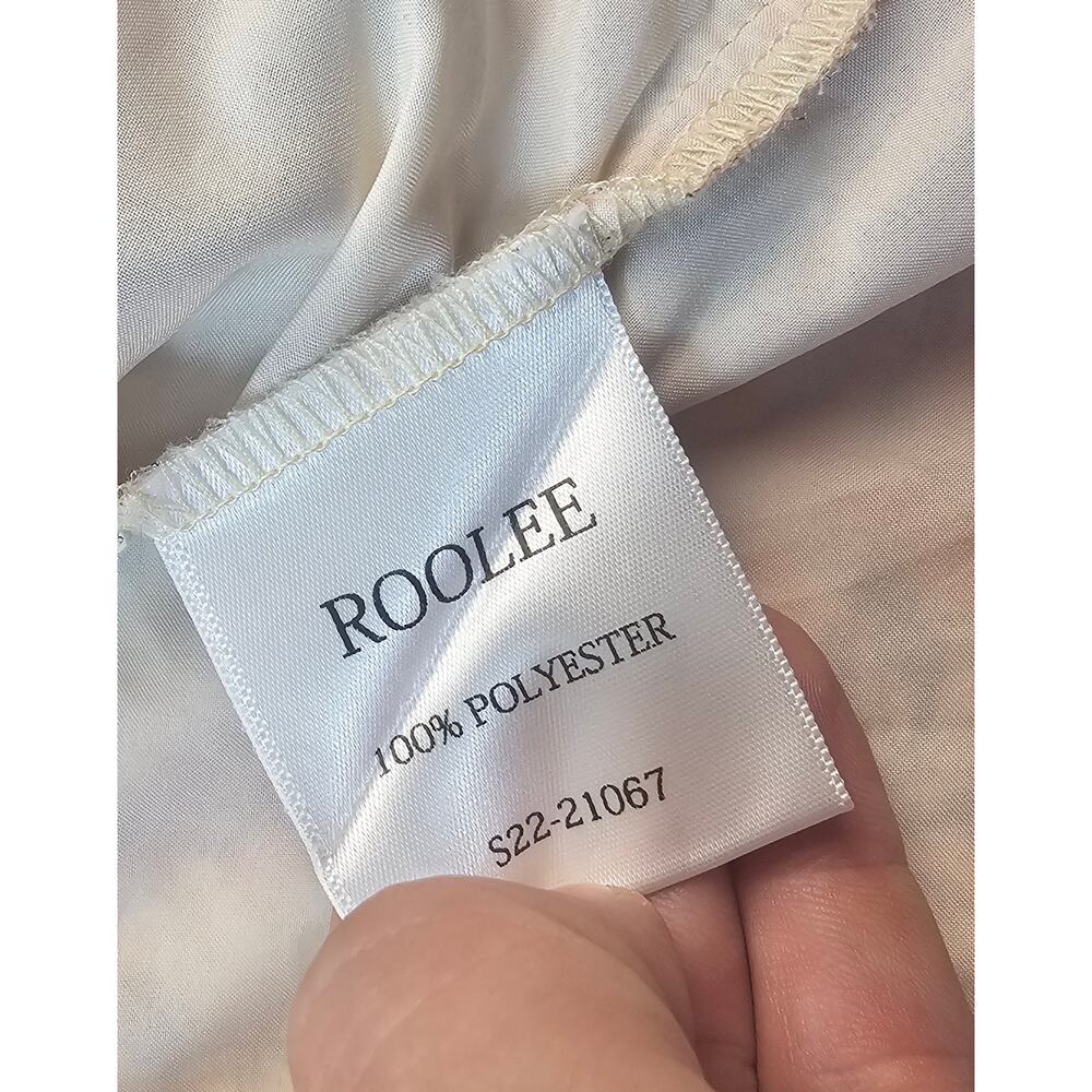 Roolee Sz M Chiffon Semi Lined Mong Sleeve Cottagecore Ruffle Peasant Top Euc — image 5 of 8